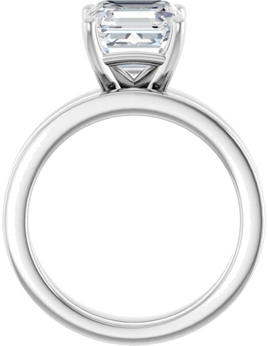 Sužadėtuvių Žiedas 10k white gold Asscher 8mm (7)
