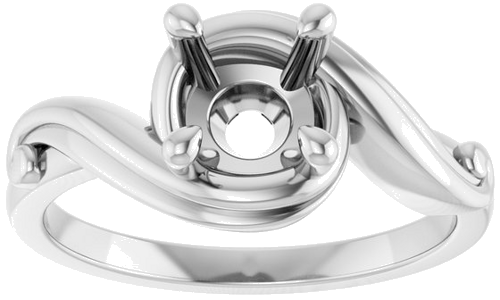 Sužadėtuvių Žiedas „Solitaire“ 14k white gold Round 6.5mm (3)