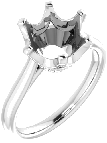 Sužadėtuvių Žiedas „Solitaire“ 10k white gold Round 10mm (1)