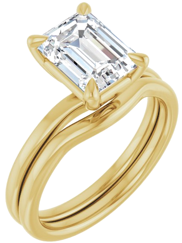 Sužadėtuvių Žiedas 14k yellow gold Emerald 8.5mm x 6.5mm (6)