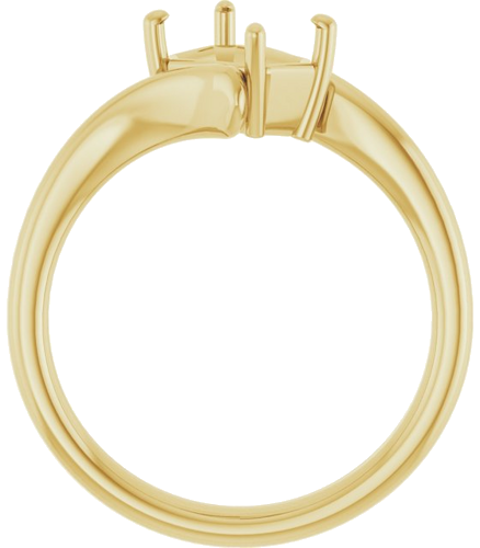 Sužadėtuvių Žiedas „Solitaire Bypass“ 14k yellow gold Emerald 7mm x 5mm (2)