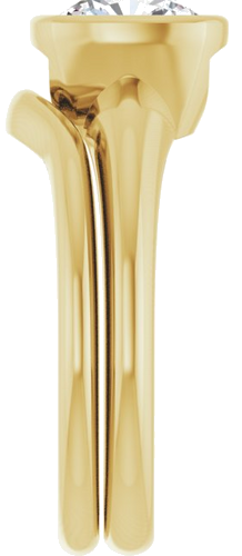 Sužadėtuvių Žiedas „Bezel-Set Solitaire“ 14k yellow gold Cushion 7.5mm (9)