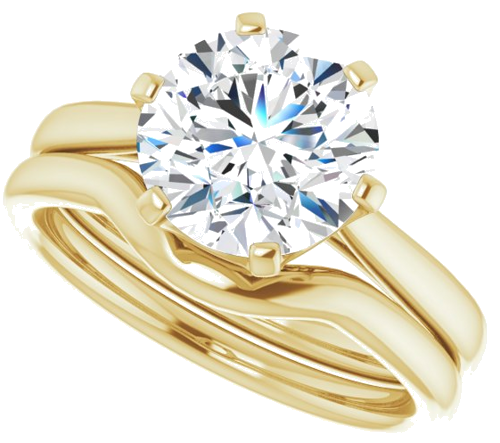 Sužadėtuvių Žiedas „Solitaire“ 14k yellow gold Round 8.8mm (10)