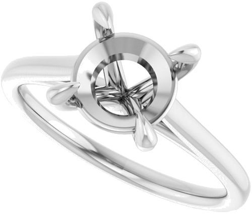 Platinum  8 mm Round Solitaire Engagement Ring Mounting (5)