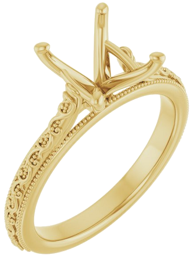 Sužadėtuvių Žiedas „Solitaire Sculptural“ 14k yellow gold Oval 10mm x 8mm (1)