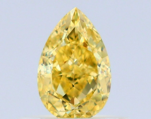 0.5 carat Fancy Intense Yellow-VVS1 Natūralus Pear Deimantas (1)