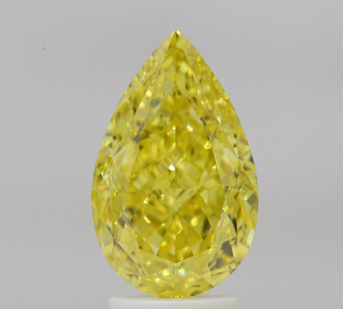 3.52 carat Fancy Vivid Yellow-VVS1 Natūralus Pear Deimantas (1)