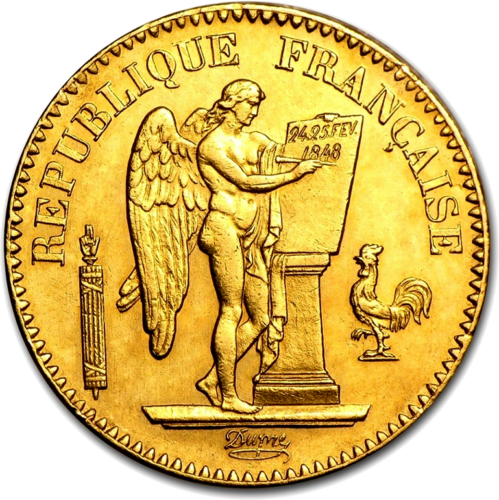 20 Frankų Angelas (Genius) 1848-1849 auksinė moneta Prancūzija (1)