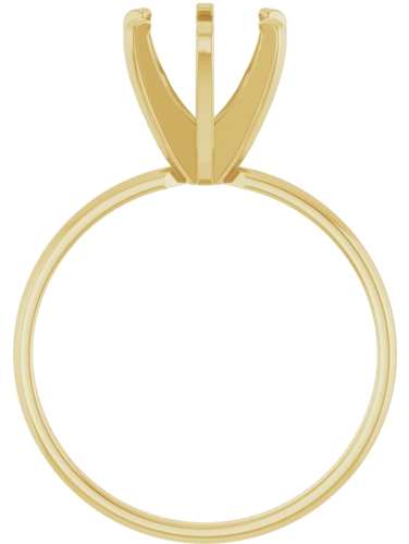 14K Yellow 7.4 mm Round Solitaire Engagement Ring Mounting (2)