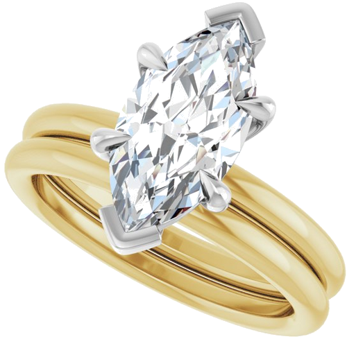 Sužadėtuvių Žiedas „Claw-Prong Solitaire“ 14k yellow/white gold Marquise 13mm x 6.5mm (10)