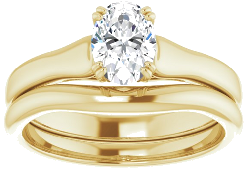 Sužadėtuvių Žiedas „Solitaire“ 10k yellow gold Oval 7mm x 5mm (8)