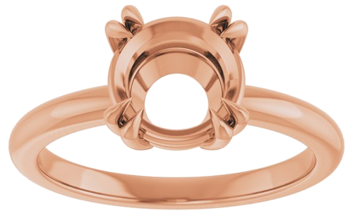 Sužadėtuvių Žiedas „Double Claw-Prong Solitaire“ 14k rose gold Round 8mm (3)