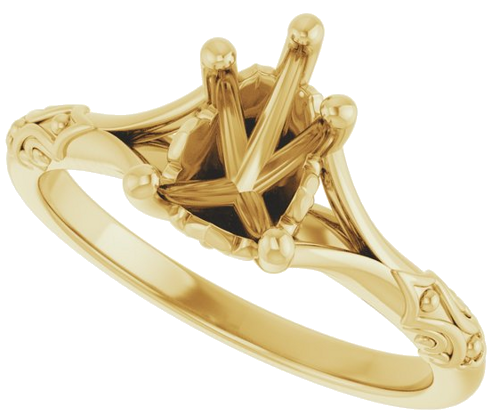 Sužadėtuvių Žiedas „Solitaire Sculptural“ 10k yellow gold Pear 8mm x 6mm (5)