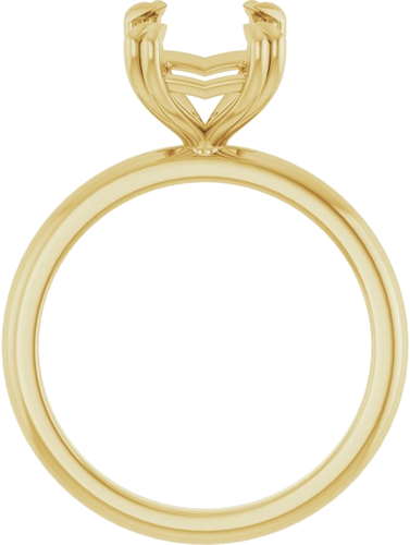 Sužadėtuvių Žiedas „Double Claw-Prong“ 14k yellow gold Emerald 10mm x 7mm (2)