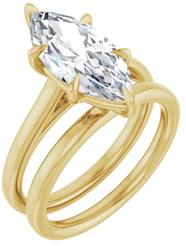Sužadėtuvių Žiedas „Claw-Pong“ 18k yellow gold Marquise 15mm x 7mm (6)