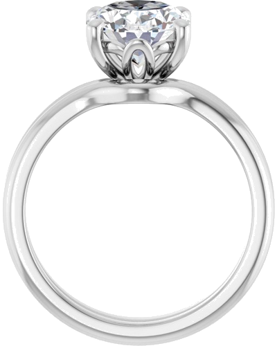 Sužadėtuvių Žiedas 18k white gold Oval 10mm x 8mm (7)