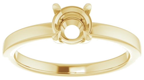 Sužadėtuvių Žiedas „Solitaire“ 585 Geltonojo Aukso Round 5.5mm (3)