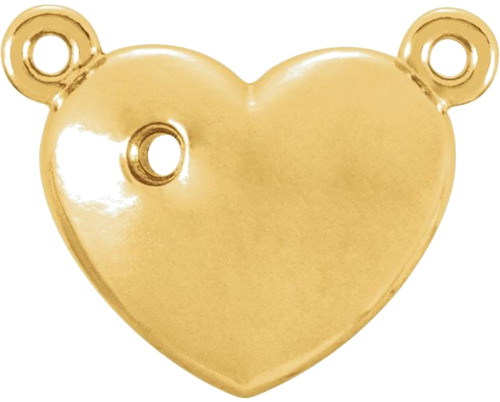 Pakabukas „Accented Heart“ 585 Geltonojo Aukso Round 1.3mm (1)