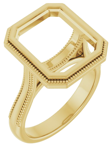 Sužadėtuvių Žiedas „Bezel-Set Solitaire“ 14k yellow gold Emerald 12mm x 10mm (1)