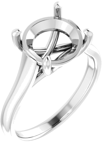 Sužadėtuvių Žiedas „Solitaire“ 750 Baltojo Aukso Round 10mm (1)