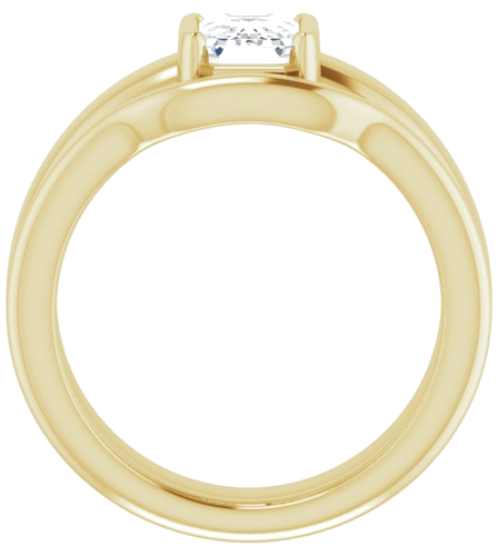 Sužadėtuvių Žiedas „Half-Bezel Solitaire“ 14k yellow gold Emerald 7mm x 5mm (7)