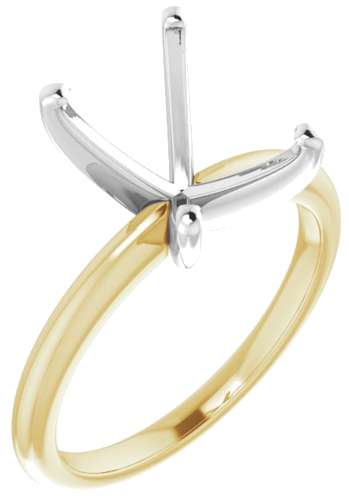 Sužadėtuvių Žiedas „Solitaire“ 585 Baltojo Ir Geltonojo Aukso Emerald 10mm x 8mm (1)