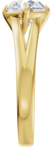 Sužadėtuvių Žiedas „Claw-Prong Split Shank Solitaire“ 14k yellow gold Round 7.4mm (4)