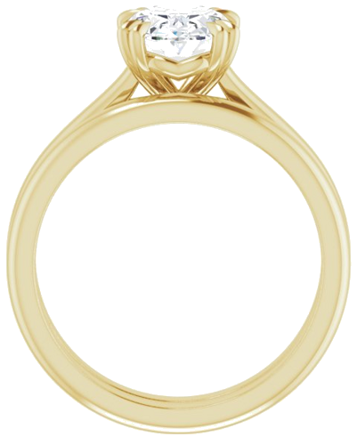 Sužadėtuvių Žiedas „Solitaire“ 585 Geltonojo Aukso Oval 9mm x 7mm (7)