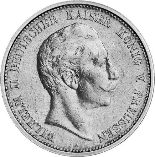 5 марок Вильгельм II (1891-1908) Германская империя серебряная монета (1)