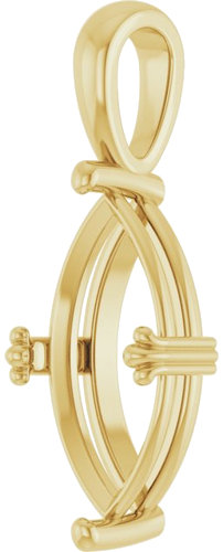 Pakabukas „Decorative Prong Solitaire“ 14k yellow gold Marquise 16mm x 8mm (2)