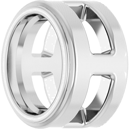 Pakabukas „Oval Bezel-Set Slide“ 14k white gold Oval 4mm x 3mm (2)
