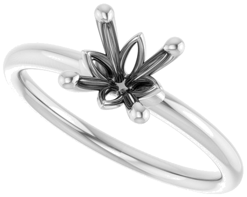 14K White 6.5 mm Round Solitaire Engagement Ring Mounting (5)