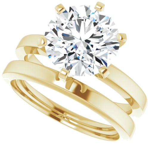 Sužadėtuvių Žiedas „Solitaire“ 10k yellow gold Round 9.4mm (10)