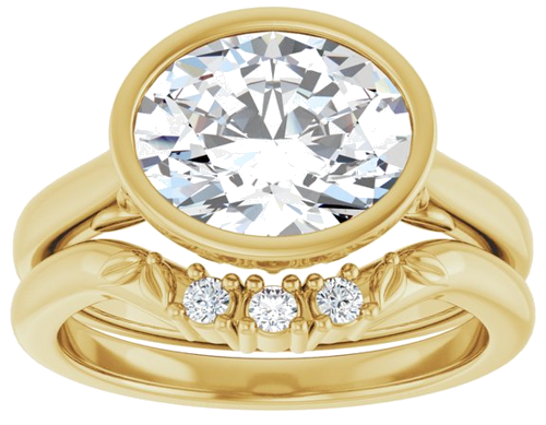 Sužadėtuvių Žiedas „Bezel-Set“ 14k yellow gold Oval 10mm x 8mm (8)