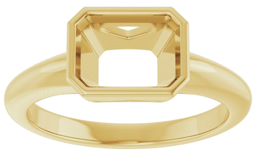 Sužadėtuvių Žiedas „Bezel-Set Solitaire“ 14k yellow gold Emerald 8mm x 6mm (3)
