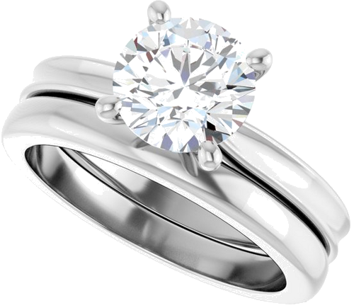 Sužadėtuvių Žiedas 14k white gold Round 7.4mm (10)
