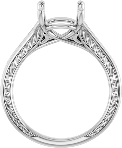 Sužadėtuvių Žiedas „Solitaire Scroll“ 14k white gold Emerald 10mm x 8mm (2)