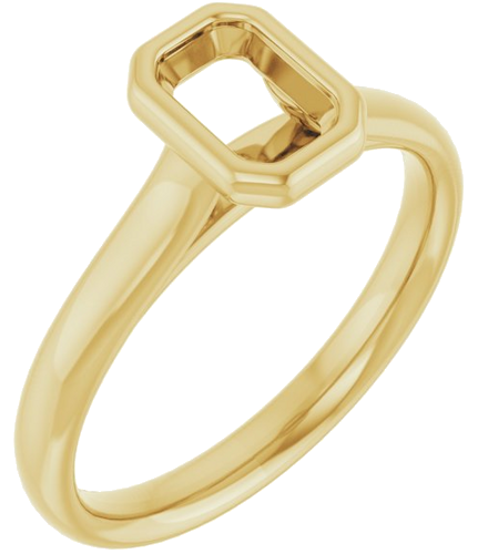 Sužadėtuvių Žiedas „Bezel-Set Solitaire“ 10k yellow gold Emerald 6mm x 4mm (1)
