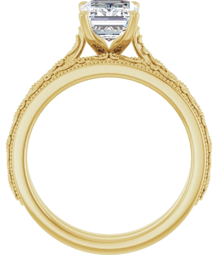 Sužadėtuvių Žiedas „Solitaire“ 585 Geltonojo Aukso Emerald 8mm x 6mm (7)