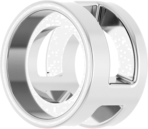 Pakabukas „Round Bezel-Set“ 585 Baltojo Aukso Round 4.5mm (2)