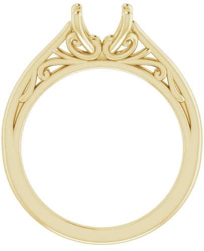 14K Yellow 7 mm Round Solitaire Engagement Ring Mounting (2)