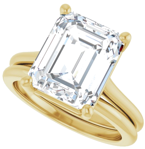Sužadėtuvių Žiedas 14k yellow gold Emerald 11mm x 9mm (10)
