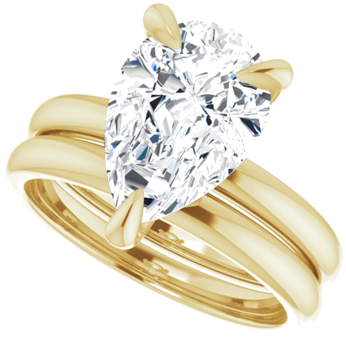 Sužadėtuvių Žiedas „Solitaire“ 10k yellow gold Pear 12mm x 8mm (10)