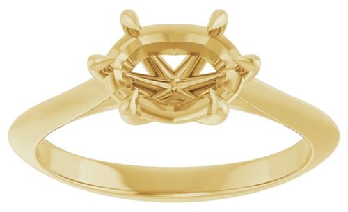 Sužadėtuvių Žiedas „Claw-Prong Solitaire“ 14k yellow gold Oval 8mm x 6mm (3)