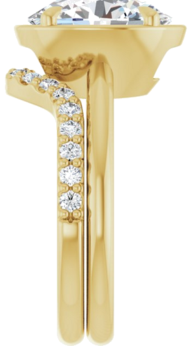 Sužadėtuvių Žiedas „Claw-Prong Solitaire Bezel-Style“ 14k yellow gold Oval 11mm x 9mm (9)