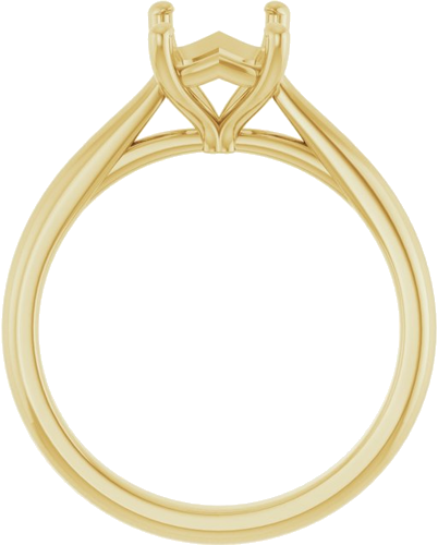 18K Yellow 8x6 mm Emerald Solitaire Engagement Ring Mounting (2)