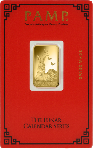 5 гр. Инвестиционно златно кюлче Година на заека PAMP (2)