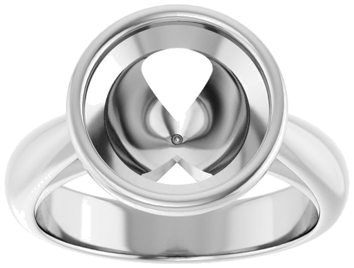 Sužadėtuvių Žiedas „Bezel-Set Solitaire“ 14k white gold Round 10mm (3)