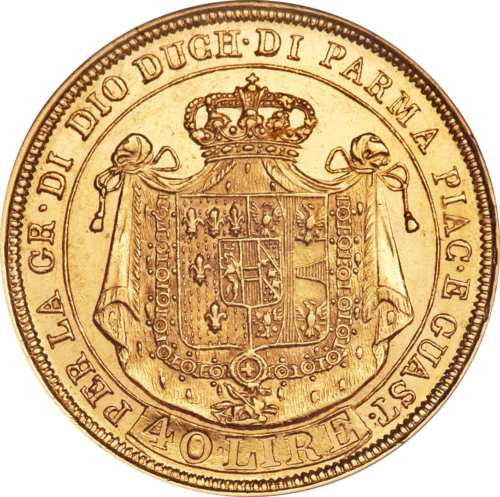 40 Lirų Maria Luigia (1815 - 1821) Parmos hercogystė auksinė moneta (2)