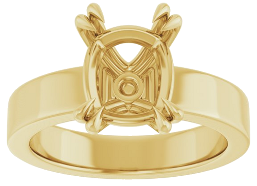 Sužadėtuvių Žiedas „Double Claw-Prong Solitaire“ 14k yellow gold Elongated Cushion 10mm x 8mm (3)